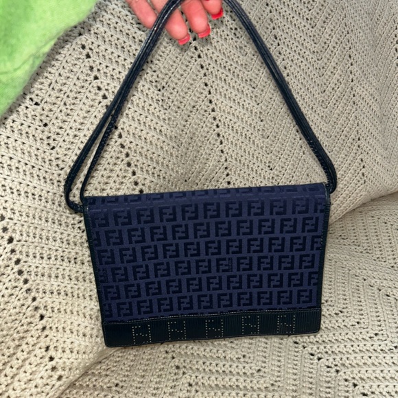 Fendi Handbags - Fendi Navy and Black Shoulder Bag